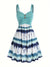 Tie Dye Print Fake Button Dress, Casual Sleeveless Backless For Summer, Women's Clothing