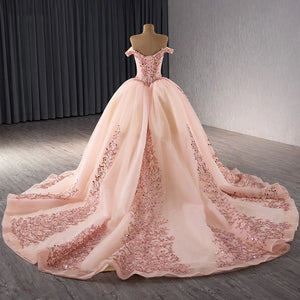 Royal Pink Sweet 16 Quinceanera Dress Tassel Ball Gown Sweetheart Short Sleeves Shiny Applique Mexico Vestidos De 15 Años