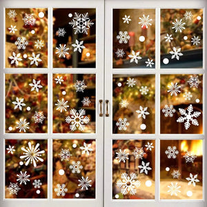 36pcs/lot White Snowflake Christmas Wall Stickers Glass Window Sticker Christmas Decorations for Home New Year Gift Navidad 2023