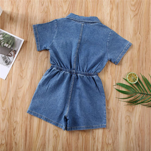 Summer Toddler kids Baby Girl Denim Romper Short Jumpsuit Causal Girls Clothes Romper Playsuit