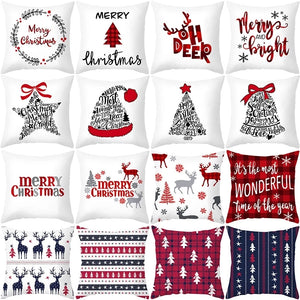 45cm Christmas Cushion Cover Navidad Merry Christmas Decorations For Home 2024 Xmas Noel Cristmas Ornaments New Year Gifts 2025