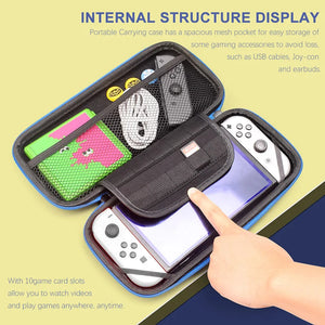 Tempered Film Glass JoyCon Silicone Case Thumb Grip Caps PC Crystal Hard Cover Shell Pouch For Nintendo Switch OLED Accessories