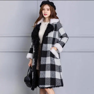 Female Denim Parka Real Fur Coat Collar Pop Winter Jacket Women Real woolen Fur Coat Thick Warm Fur Parka belt coat