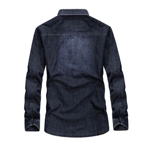 Anti-cut And Stab-resistant Plus Size Men Denim Shirt Self-defense Military Tactics Invisible Police Swat Fbi Safety Clothing