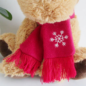 25cm Christmas Reindeer Scarf Plush Stuffed Doll Toy Home Sofa Decoration Gifts For Children New Year Decor Accessories