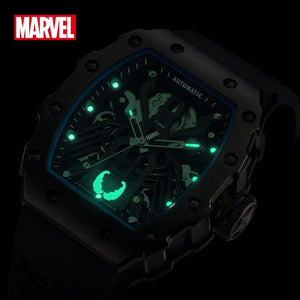 Disney Avengers Heros Marvel Venom Skeleton Self Wind Automatic Wristwatch Carbon Fiber Hollow Dial Sapphire Crystal Reloj Hombr