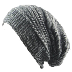 Men and women hat mixed color cotton striped hip hop Sk Sk winter warm hat scarf Beanies knit long loose hat gorro headdress