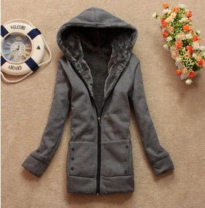 Women Hoodies Sweatshirts Autumn  Winter Women Casual Thick Velvet Fleece Warm Outwear Long Sleeve Zipper Coat Jackets