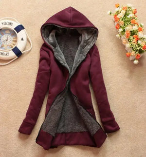 Women Hoodies Sweatshirts Autumn  Winter Women Casual Thick Velvet Fleece Warm Outwear Long Sleeve Zipper Coat Jackets