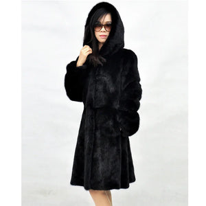 Autumn winter new mink coat imitation fur coat long warm winter cap windbreaker Europe and the United States code jacket