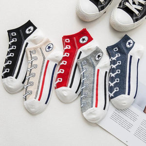 New Men Casual Socks Spring Summer Autumn Fashion Creative Denim Shoes Pattern Sock Japanese Korean Style Happy Women Sox