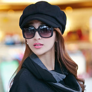 Newsboy Caps New Arrive Women Newsboy Gatsby Cap Octagonal Baker Peaked Beret Driving Hat Female Sunscreen Hats Painter Tour cap