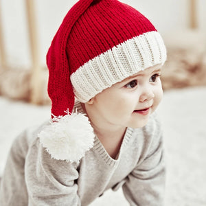 2023 Knitted Christmas Hat Cute Pompom Adult Child Soft Beanie Santa Cap New Year Party Kids Gift Navidad Natal Noel Decoration