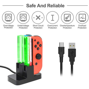 Nintend Switch 4 Controller Charger LED Indicator Charging Dock Station for Nitendo Switch Nintendoswitch NS OLED Accessories