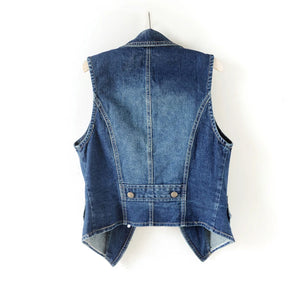 2023 Women's Sleeveless Waistcoat New Fashion Spring-autumn Denim Vest Jeans Female Casual Vests Lady Tops Clothes LWL575