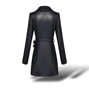 Genuine Leather Jacket Women Plus Size Montone Jacket Real Sheepskin Coats Female Long Trench Coat Spring Outwear LWL1473