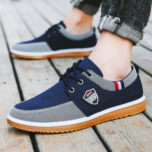 Men's Canvas Shoes Summer Casual Breathable Shoes for Men Fashion Sports Shoes Tendon Sole Wear-resistant Running Shoe