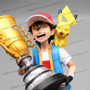 2024 New 28cm Pokemon Pikachu Champion Ash Ketchum Model Cartoon Characters Around Pvc Collection Model Desktop Ornaments Gifts
