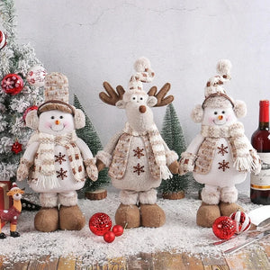 Christmas Snowman Telescopic Doll New Knitted Elk Doll Window Scene Christmas Decoration Merry Christma Gift Happy New Year