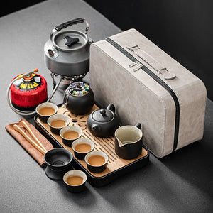 Travel Chinese Tea Set Complete Teapot Gaiwan Ceremony Serving Kung Fu Ceramic Tea Cup Set Infuser Gift Taza De Te Drinkware