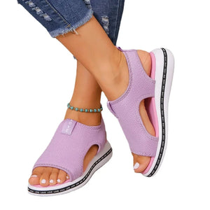 Woman Elastic Knitting Casual Sandals Shoes  Summer Female Wedges Platform Sandals Beach Sports Plus Size 43 Sandalias Mujer