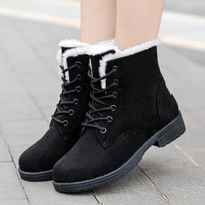 Snow Women Boots Flat Boots For Women Platform Ladies Shoes Plush Keep Warm Boots Ladies Fur New Winter Shoes Women Botas Mujer