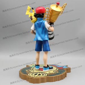 2024 New 28cm Pokemon Pikachu Champion Ash Ketchum Model Cartoon Characters Around Pvc Collection Model Desktop Ornaments Gifts