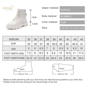 AIYUQI Women's Marton Boots Genuine Leather  Autumn Lace-up Motorcycle Boots Ladies British Style Women's Ankle Boots WHSLE MTO