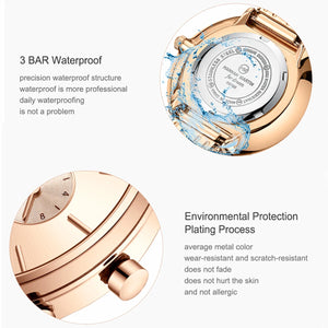 Fashion Women Watch Simple Style Multifunctional Dial Calendar Stainless Steel Waterproof Luxury Quartz TOP Ladies Wrist Watch