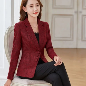 Fashion Women Blazers Jackets Work Office Lady Suit 2024 Slim Single Breasted Business Female Blazer Coats Formal Veste Femme