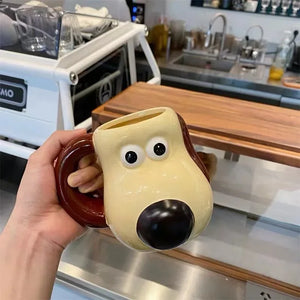 Wallace&gromit Ceramic Mug Breakfast Milk Oats Cute Cartoon Large Capacity Coffee Cup Creative Gifts for Boys and Girls