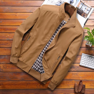 Spring Autumn Casual Solid Fashion Slim Bomber Jacket