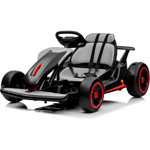 Go Kart, 24V Drift Kart Car W/ 10Ah Large Battery, 2x150W Powerful Motor, Drift/Sports Mode, Go Kart Ride on Race Car for Kids