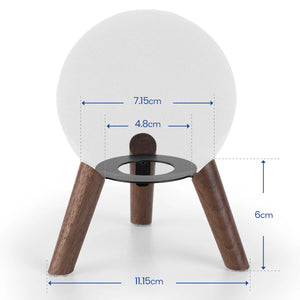 GGMM Round Wood Stand for Amazon Alexa Echo Dot 4th 5th Gen Speaker, Wooden Dock with Metal Frame Room Decoration Birthday Gift