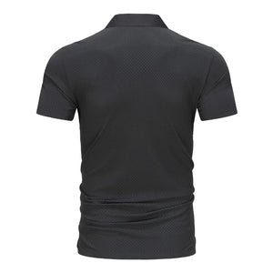 Upto 6XL Summer New Men's Lop-up Hollow Short-sleeved Polo Shirt Ice Silk