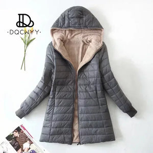 Women's Jacket Winter New Mid Length Korean Edition Hooded