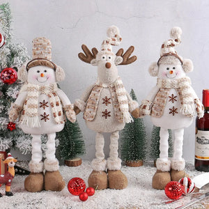 Christmas Snowman Telescopic Doll New Knitted Elk Doll Window Scene Christmas Decoration Merry Christma Gift Happy New Year