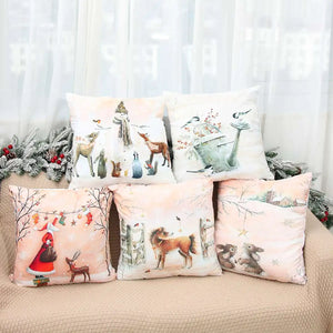 45cm Christmas Pillowcase Cushion Cover Christmas Decorations for Home 2024 Christmas Ornament Gift Navidad Happy New Year 2025