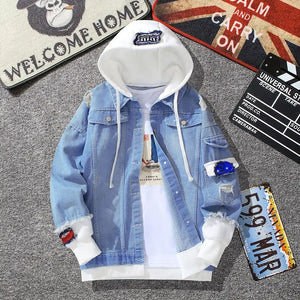 2022 New Spring Autumn Hooded Denim Jacket Women Hip Hop Jeans Coat Female Jean Jacket Casual Bomber Streetwea Jacket Outerwear