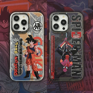 Luxury Dragons Balls Z Phone Case for Apple iPhone 15 14 13 Pro Max Cute Anime Cartoon Spider Man Silicone Shockproof Back Cover