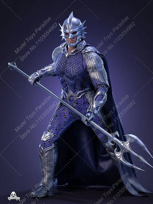 Art Figures AF-027 1/6 Men Soldier Aquaman Silver Armor Battle Clothes With Trident Full Set 12inch  Action Figure Toys Gifts