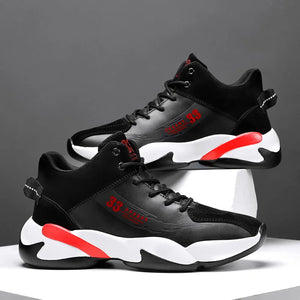 Brand Mens High-top Basketball Shoes Thick Sole Non-slip Sports Shoes Trendy Youth Comfortable Athletic Shoes Tenis Para Hombre