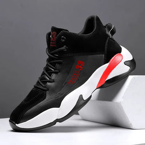 Brand Mens High-top Basketball Shoes Thick Sole Non-slip Sports Shoes Trendy Youth Comfortable Athletic Shoes Tenis Para Hombre