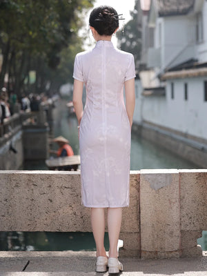 Young Gentle Elegant Lady Style Purple Graduation Cheongsam Spring and Summer New Daily Girls' Clothing Dress