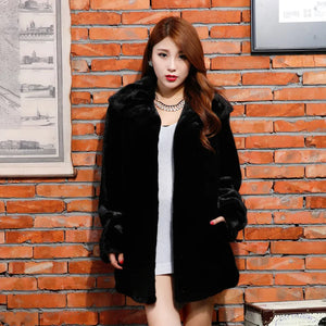 Fur Coat Women's Entrance Mink Fur Medium Length Warm Coat Mink Skin Warm Coat