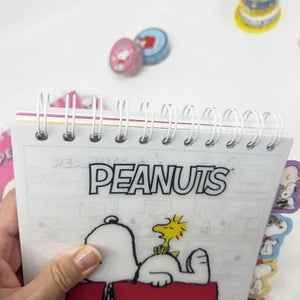 Snoopy Notebook with Labeled Literary Grid Notepad B5 Senior Sense of Record Book Cartoon Kawaii Anime Plush Toy Birthday Gift