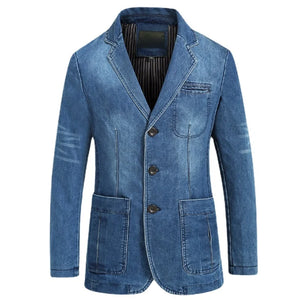 Spring Casual Cotton Denim Suit  Men Jacket