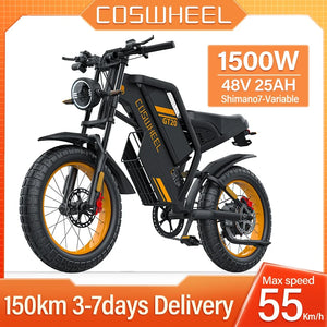 Motorcycles Electric bike Mountain bikes 1500W Electric motorcycle for aduto 20 Inch Fat tire e bike 48V  Road Ebike dirt bike