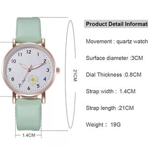 New Korean Women's Watch Fashion Glow Quartz Watch Minimalist Retro Daisy Student Wristwatch 손목시계 여성시계 Relojes Para Damas Reloj