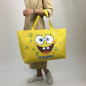 Spongebob Fashional Purses and Handbags Canvas Bag Cartoon Waterproof Travel Box High Capacity Foldable Printed Shopping Case